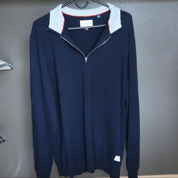 Navy Five Four Half Zip Jacket - Picture 1 of 5